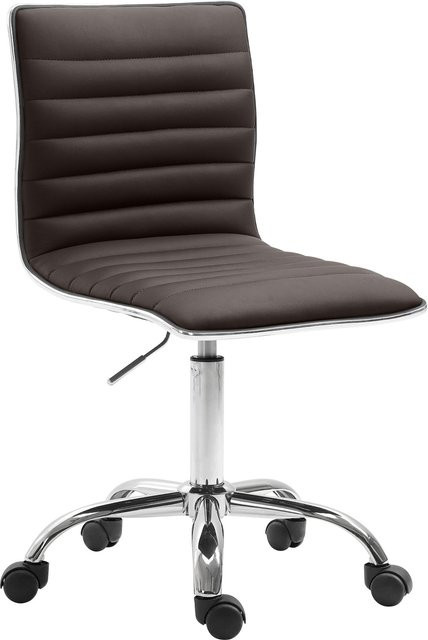 CLP Arbeitshocker Alamosa höhenverstellbar mit Rückenlehne, ergonomischer Rollhocker aus Kunstleder, braun, drehbar - Bild 1