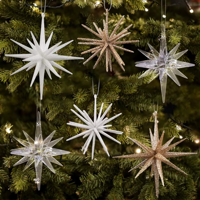 ZQNYCY Goldener explodierender Stern als hängende Weihnachtsbaum-Verzierung und Party-Anhänger - Bild 5