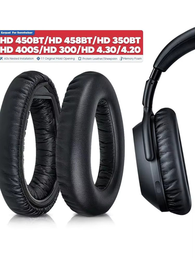 Sennheiser Ersatz Ohrpolster und Stirnband Set für HD4.50BT, HD4.50BTNC und HD4.40BT Kopfhörer in Schwarz und Grau - Bild 7
