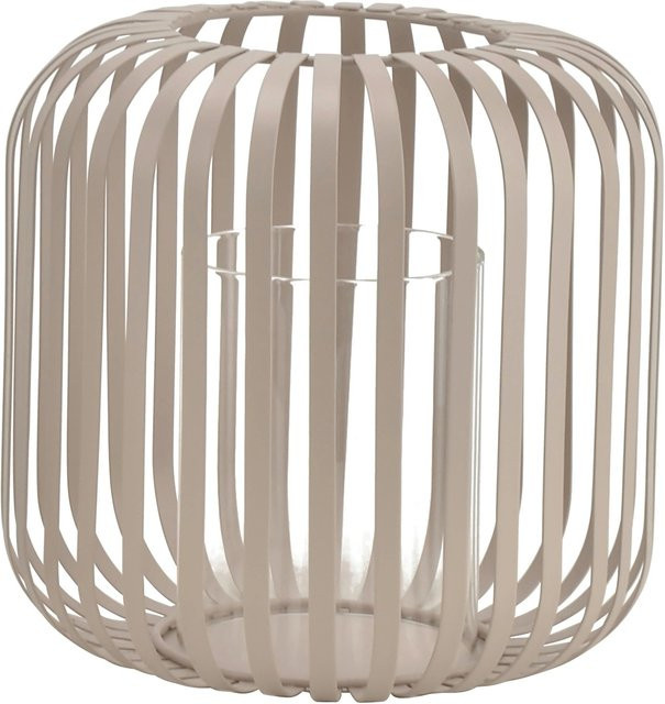 Mömax Laterne Jola in Beige mit Glas und Metall, Durchmesser: 19 cm - Bild 1