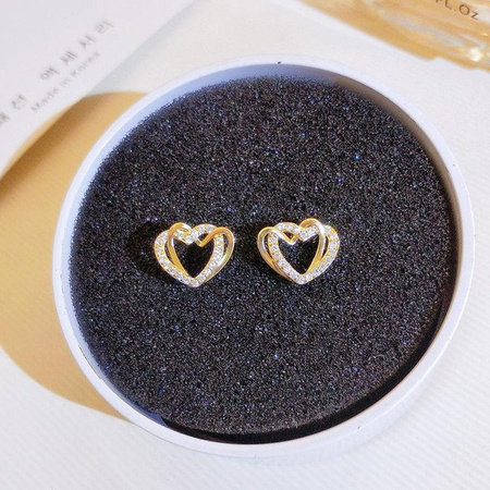 YIRAN Jewelry Ohrringe, Herzförmig, Gold, Zirkonia, Damen