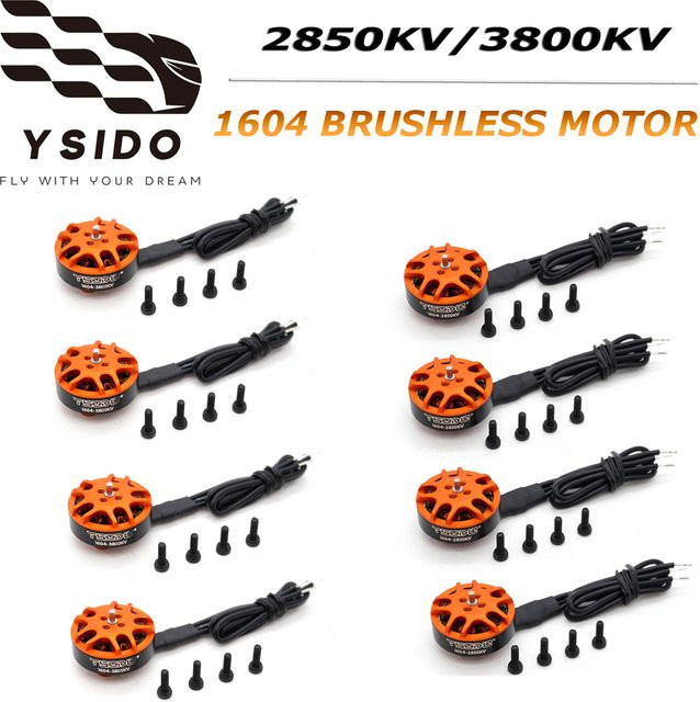 4er-Set YSIDO 1604 Bürstenlose Motoren für RC FPV Freestyle Drohnen, 2850KV oder 3800KV, 3-4S, 1,5mm Welle, Farbe: Orange - Bild 1