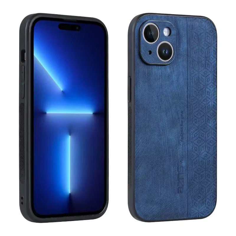 EUCAGR Luxus Leder Schutzhülle für iPhone 17 Pro Max, 16 Pro Max, 15, 14, 13, 12, 11, XS, XR in Schwarz - Bild 3