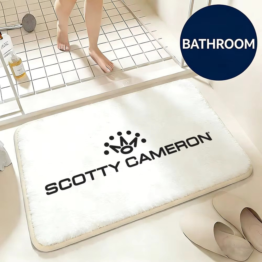 Scotty Cameron Flanell-Bodenmatte weiß, rutschfeste und saugfähige Fußmatte, B/T: 60 x 40 cm - Bild 2