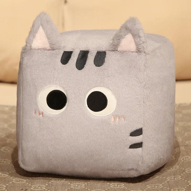 Yiran toy Quadratische Katze Plüschkissen, Schwarz, 20cm - Bild 1