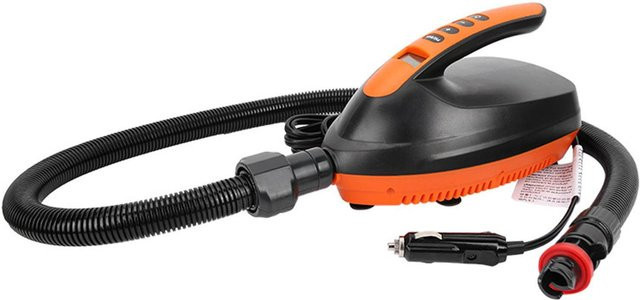 Seamax Tragbare digitale 12-V-Hochdruckluftpumpe für SUP und Paddleboard in Schwarz und Orange - Bild 1