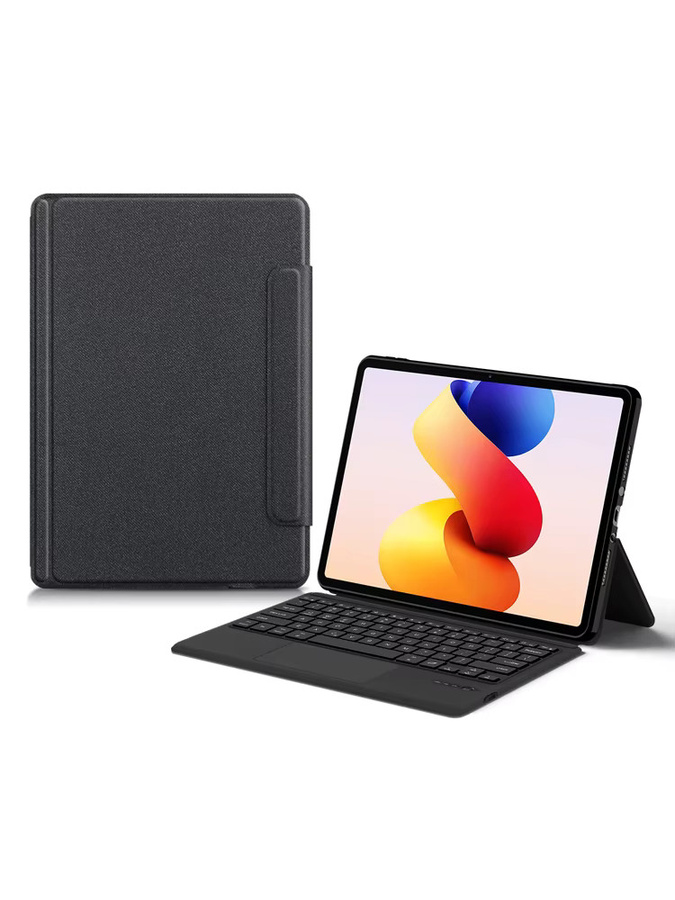 AJIUYU Smart TouchPad Bluetooth Tastatur mit Folio Abdeckung für Xiaomi Redmi Pad Pro 12,1 Zoll in Schwarz - Bild 5
