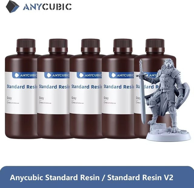 ANYCUBIC Standard-V2 UV-Resin 3D-Druckharz für Photon Mono 4, Grau, 5 kg oder 10 kg - Bild 1