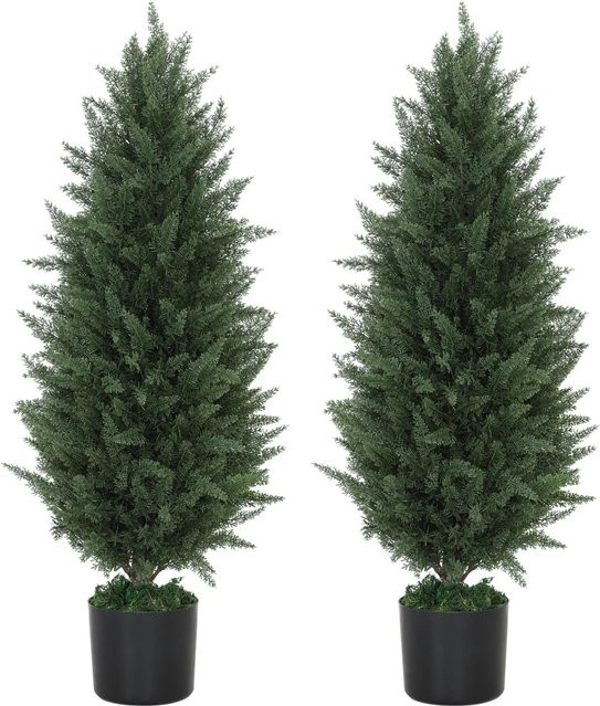 HOMCOM 2er-Set Künstliche Zypresse in Grün, Höhe: 90 cm - Bild 1