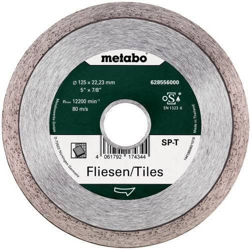 Metabo Diamanttrennscheibe SP-T für Fliesen und Stein, Durchmesser: 125 mm, Bohrungs-Ø: 22,23 mm, Farbe: Grau - Bild 1