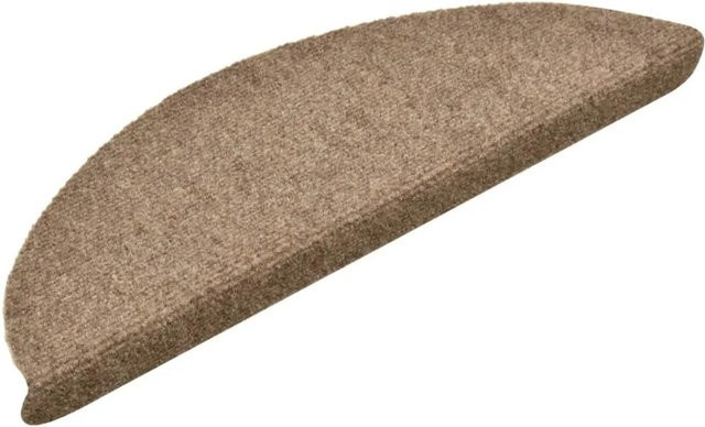 vidaXL Treppenmatten aus Nadelvlies selbstklebend, 15 Stück, Beige, B: 56 cm, H: 17 cm, T: 3 cm - Bild 1