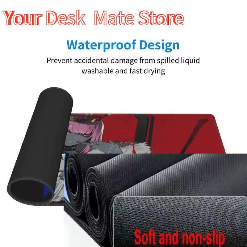 Potdemiel XXL Laptop Deskmat Gawr Gura Hololive Motiv, rutschfeste Gamer Mousepad in Multicolour - Bild 3