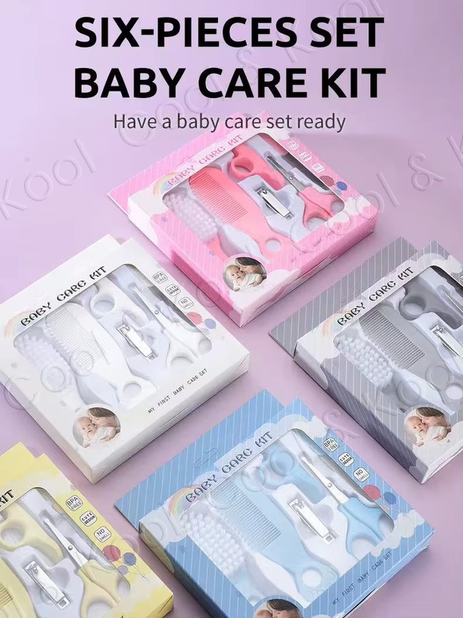 momo&dudu Baby-Hygiene- und Pflegeset, 6-teiliges Nagel- und Haarpflege-Werkzeugset für Kinder in Blau - Bild 4