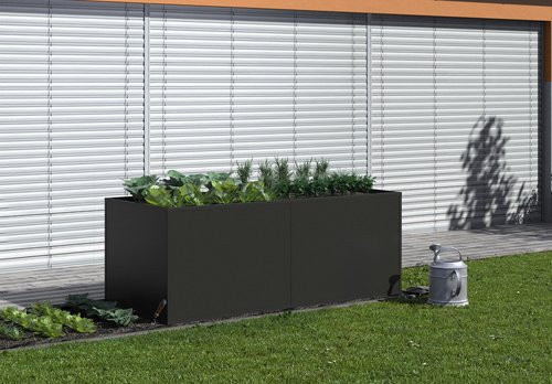 KGT Hochbeet aus Aluminium in Grau, B/H/L: 205 x 77 x 91 cm - Bild 1
