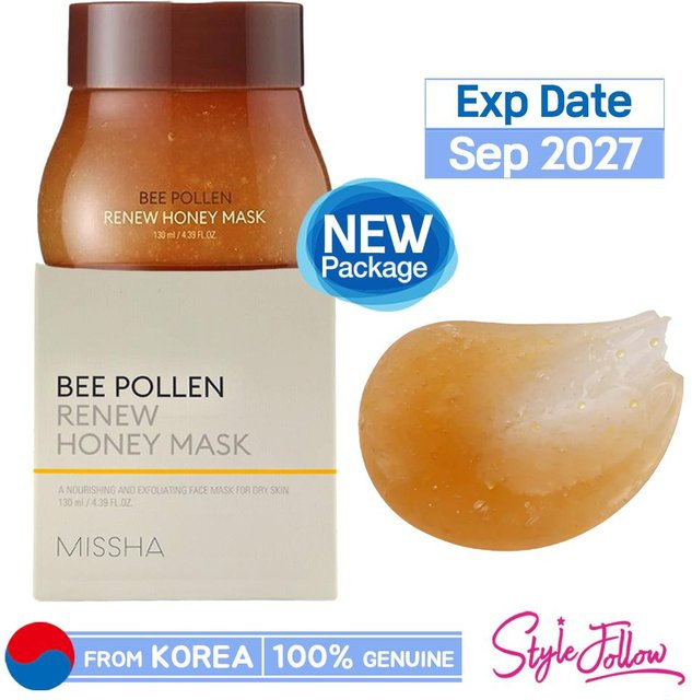 MISSHA Bienenpollen-Erneuerungs-Honigmaske, 130 ml, für trockene Haut - Bild 1