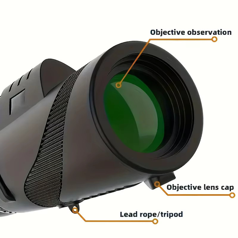 HD-Fernglas 10x50 mit großem Objektiv, manuellem Fokus, verstellbarem Griff und Stativ in Schwarz - Bild 2