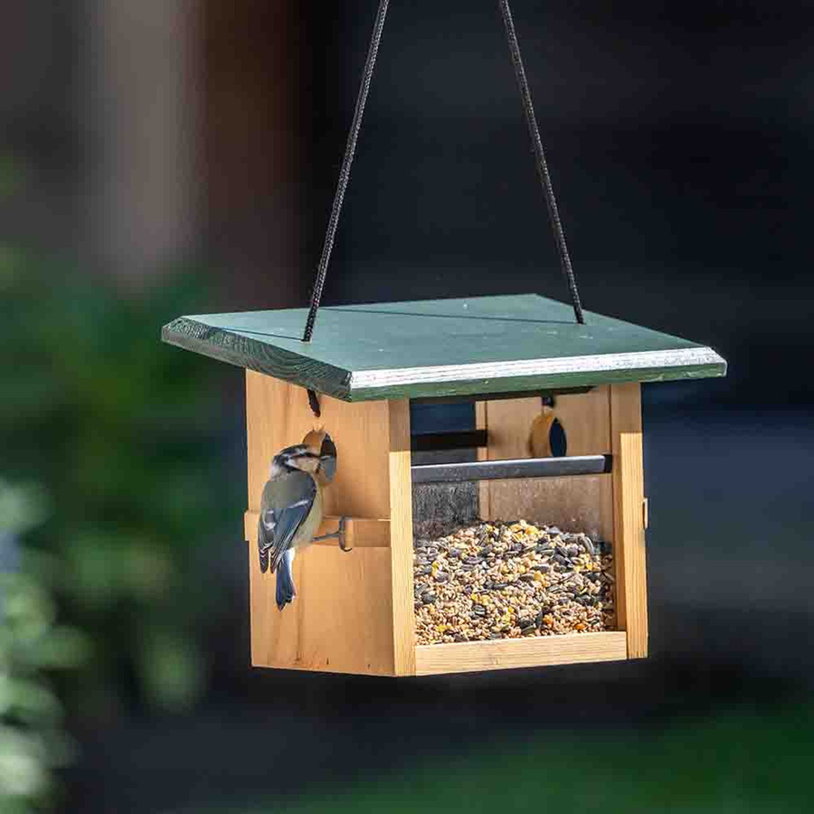 CJ Wildlife Futterhaus Eindhoven für kleine Vögel zum Aufhängen in Grün und Braun - Bild 2
