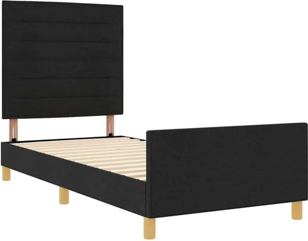 Modernes Polsterbett mit Kopfteil von vidaXL in Schwarz, Stoff, B/T/H: 80 x 200 cm - Bild 1