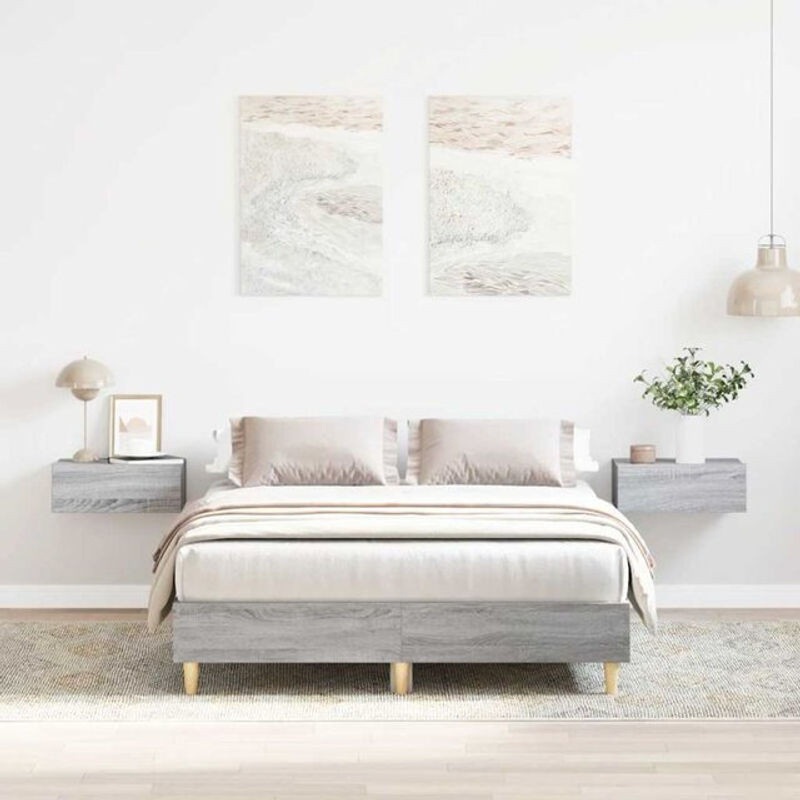 Vidaxl Einzelbett Bettgestell aus Holzwerkstoff in Grau, B/T/H: 120 x 200 cm - Bild 1
