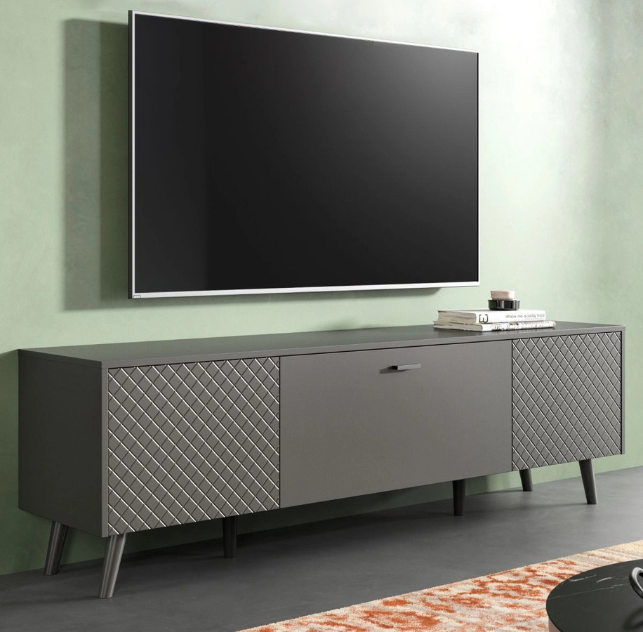 Inn.Furn TV-Lowboard Madea in Grau Matt mit Soft-Close-Schubladen, B/T/H: 185 x 55 x 40 cm - Bild 5