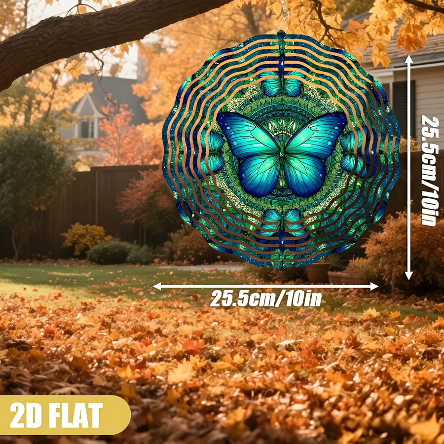 CIFBUY Böhmisches Schmetterlings-Mandala-Windspiel in Blau-Grün-Türkis für Garten und Terrasse - Bild 3