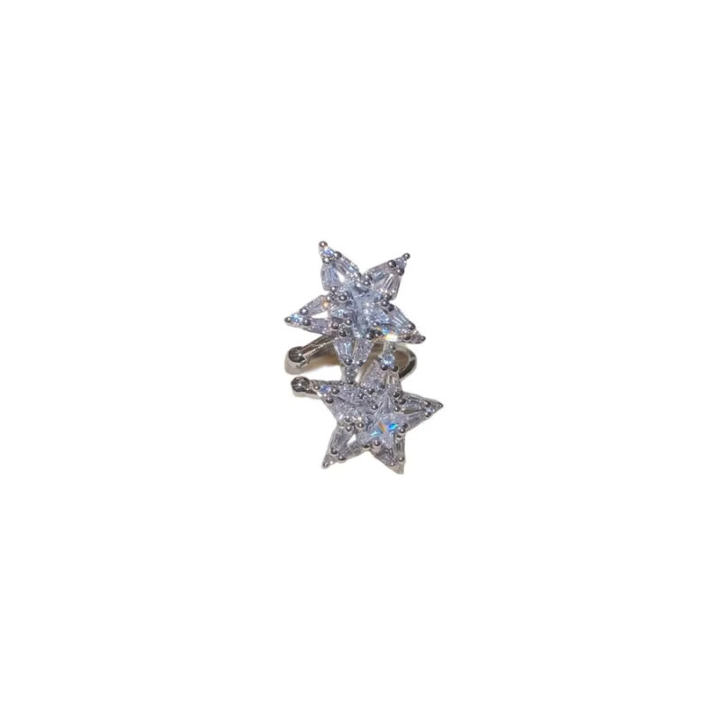 UOSU Ohrclip, Stern, Zirkonia, Strass, Silber, Damen - Bild 2