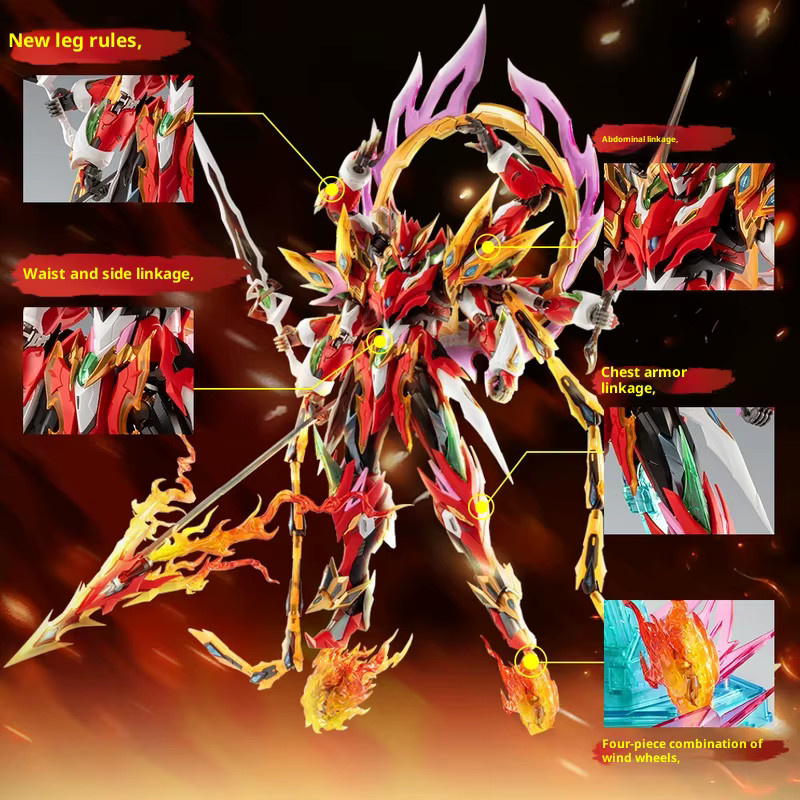 MOTOR NUCLEAR Ne Zha Sechs bewaffnete Lotusbasis, Mecha Modellbausatz, Legierungsrahmen, Actionfigur - Bild 5