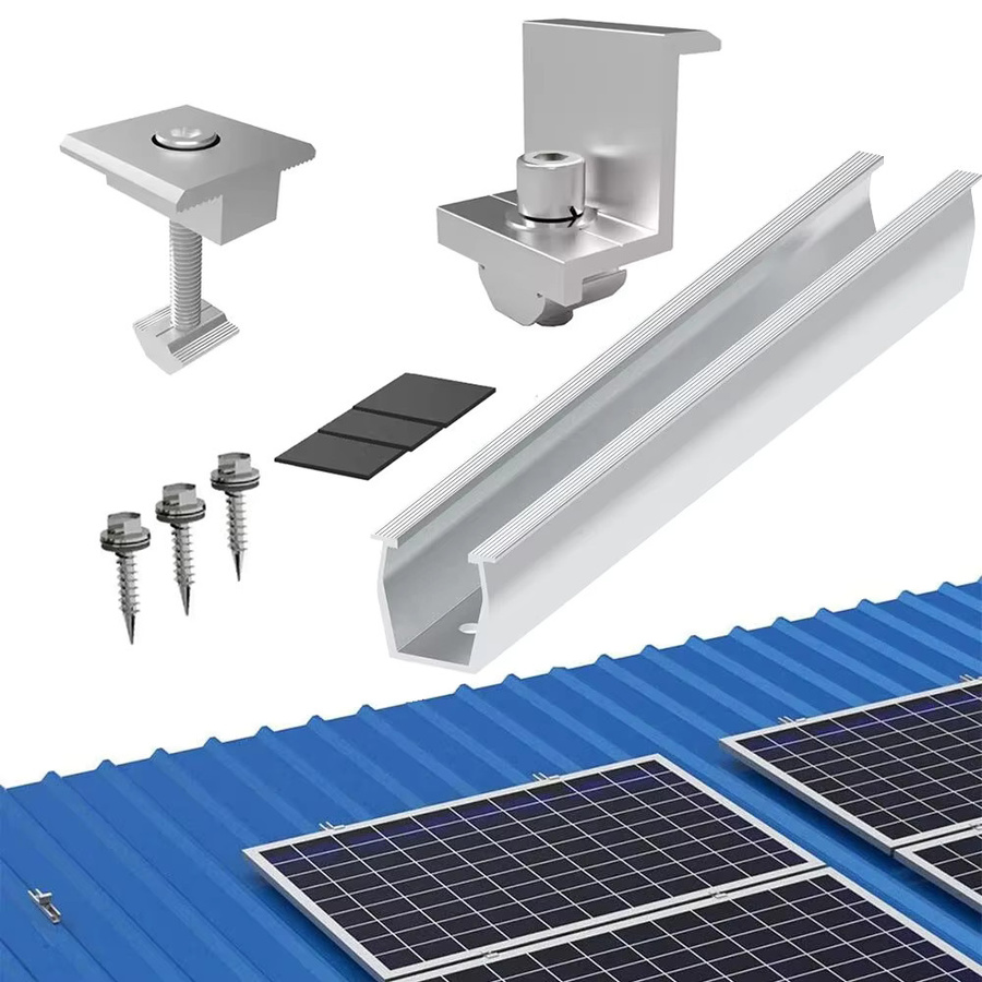 Solar Panel Racking Photovoltaik Montage Halterung aus Aluminium in Silber - Bild 3