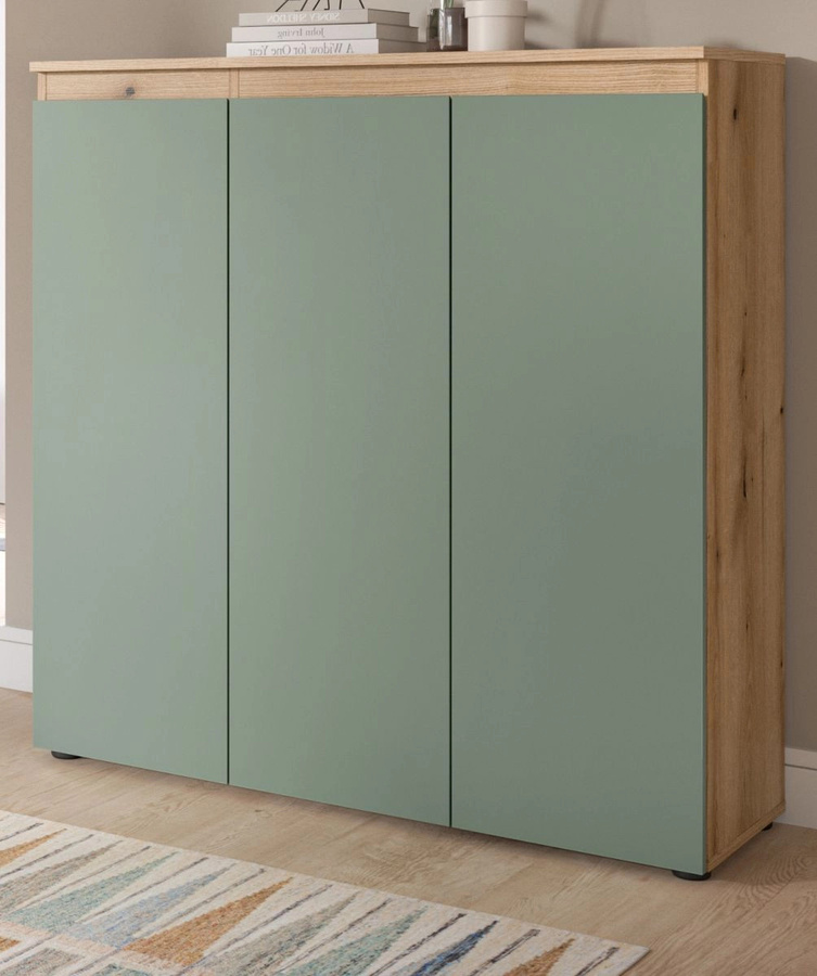 Kommode Assino von Inn.Furn in Grün und Eiche, B/H: 105 x 111 cm - Bild 1