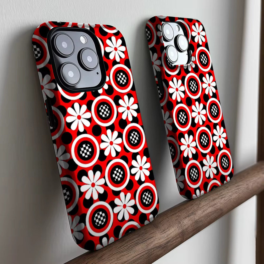 CaseLumi Matte Bumper MagSafe Hülle mit Retro Gänseblümchen-Punkte-Design für iPhone 17 16 15 14 13 Pro Max, Stoßfeste PC Abdeckung, Mehrfarbig - Bild 3
