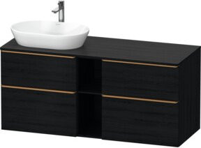 Duravit Waschtischunterschrank D-Neo Wandmontage in Weiß und Schwarz, modern und matt, B/T/H: 140 x 55 x 66,4 cm - Bild 1