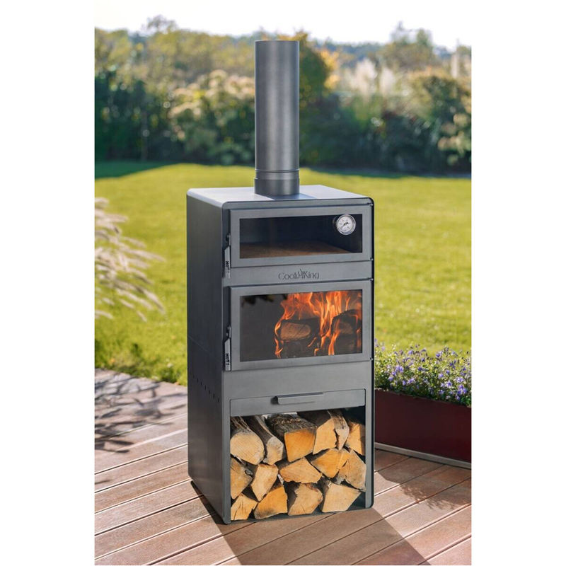 CookKing Terrassenofen Vento Plus mit Pizzaofen, schwarz, B/H/T: 50 x 150 x 50 cm - Bild 5