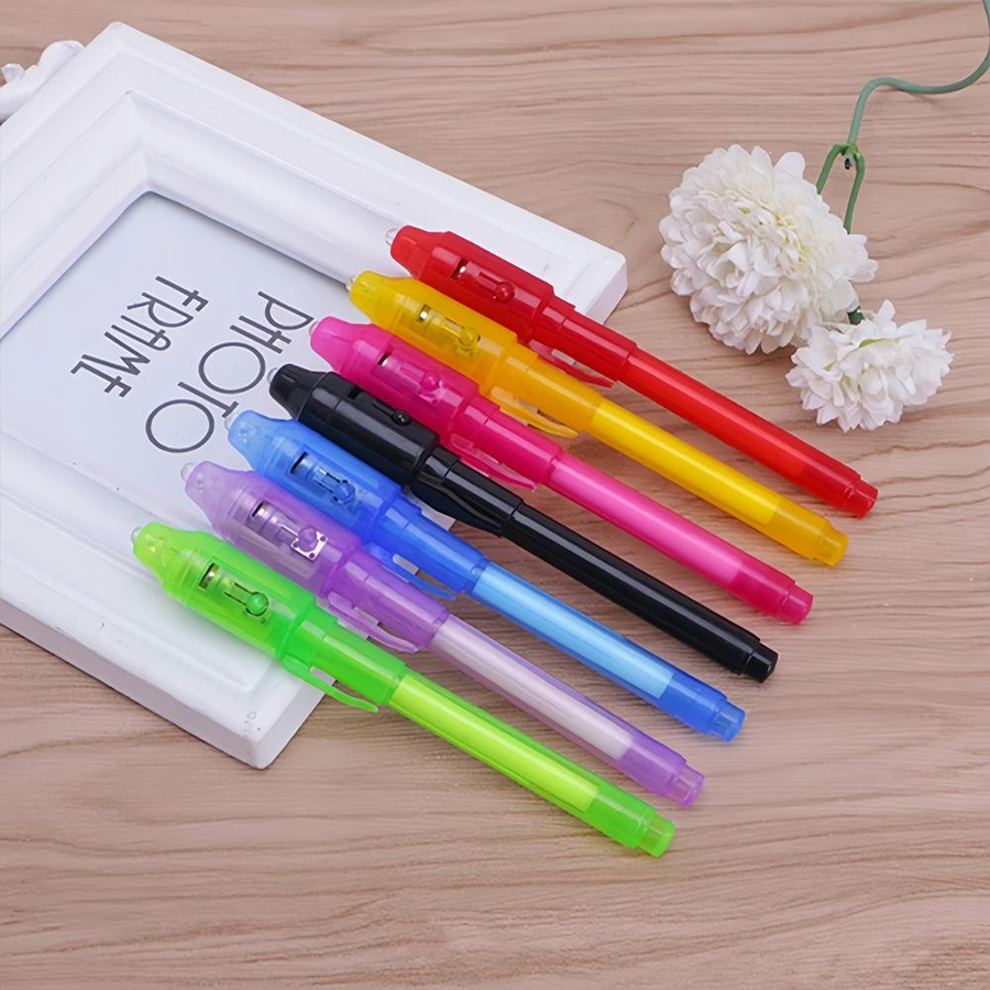 WIKHOSTAR 12-teiliges Set Leuchtende UV-Schwarzlicht-Zeichenstifte Lila Bunt - Bild 2