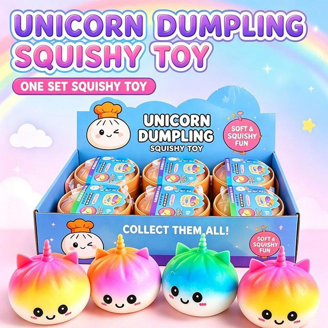 Jumbo Einhorn Bao Bun Squishy, Spielzeug, blue - Bild 1