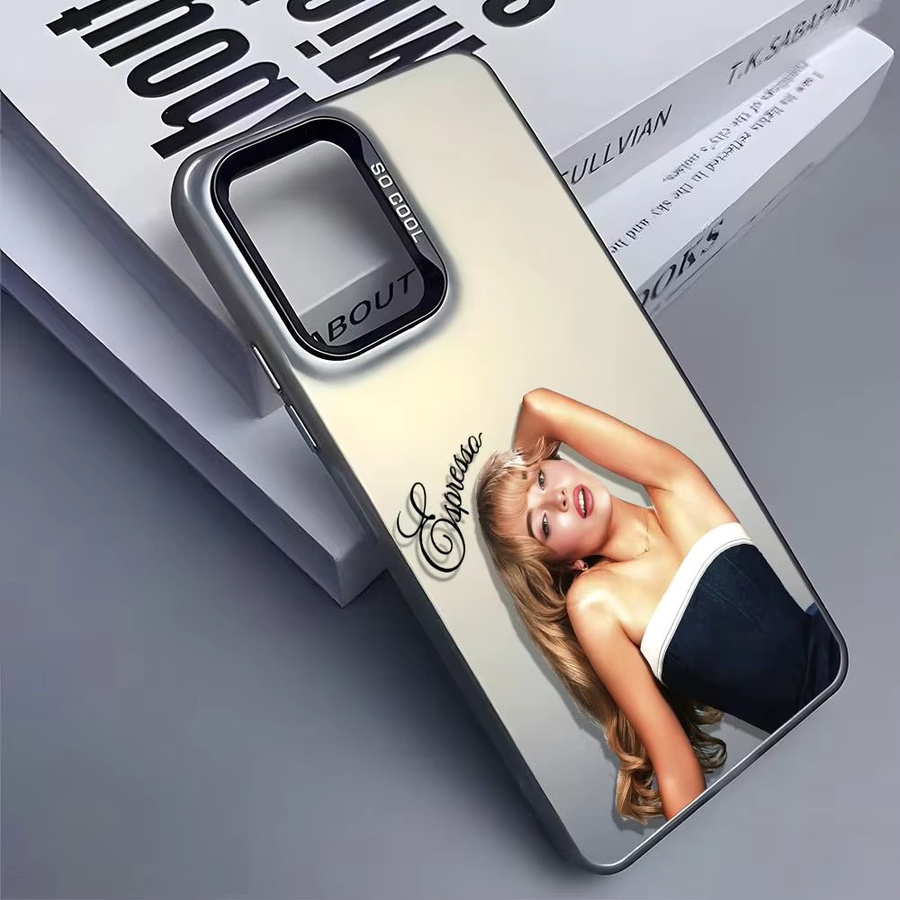 Silberne Sabrina Carpenter Portrait Handyhülle aus Silikon für Samsung Galaxy S25 Edge S24 S23 S22 S21 S20 Ultra - Bild 4