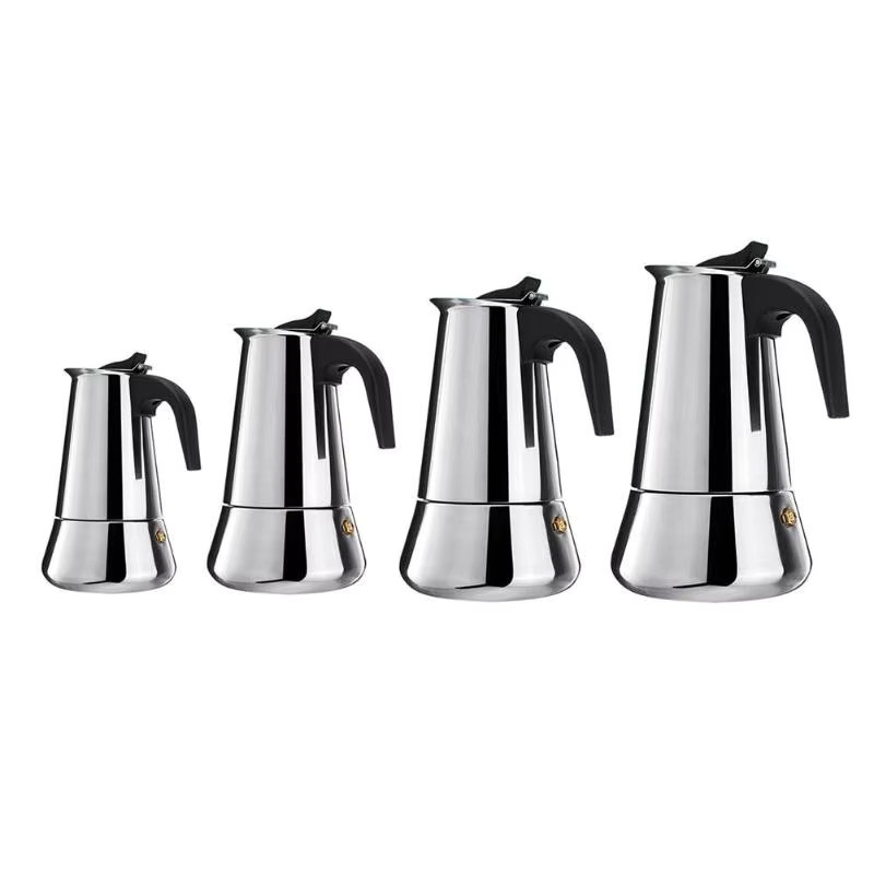 CHANSUNRUN Tragbare Espresso Kaffeemaschine aus Edelstahl, Moka Topf Kaffee Brewer Wasserkocher, Farbe: Silber, 100 ml bis 450 ml - Bild 2