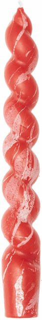 Rico Design Spiralkerze marmoriert Rot/Weiß B: 2,4 cm, H: 18,5 cm - Bild 1