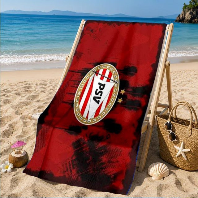 PSV Eindhoven Redesign Strandtuch von Celest Bazaar A, rot, schnelltrocknend und pflegeleicht, B/B: 70 x 140 cm - Bild 1