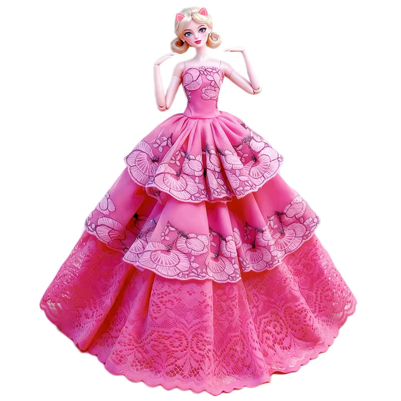 HWAPADOLL Prinzessin Spitzen-Hochzeitskleid, Puppenkleidung, Zubehör - Bild 2