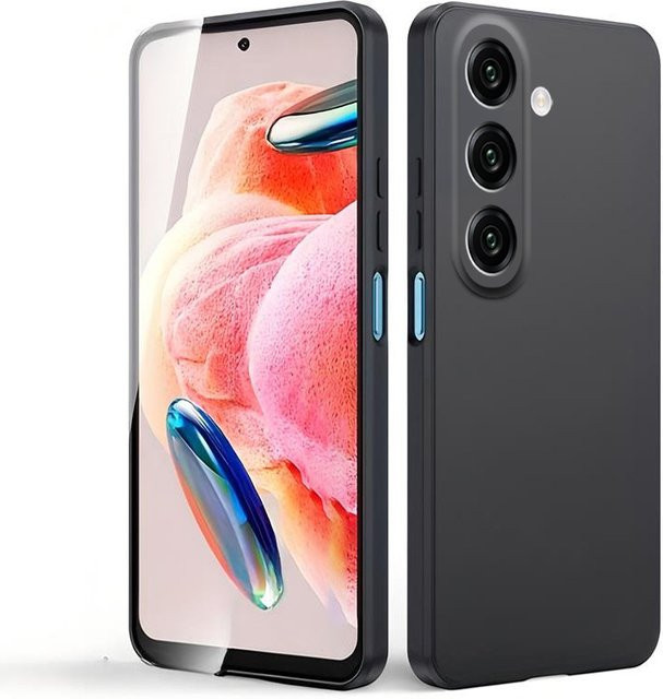 Luxuriöse Flüssigsilikon Schutzhülle für Samsung Galaxy S25 S24 S23 FE Plus in Schwarz oder Lila - Bild 1