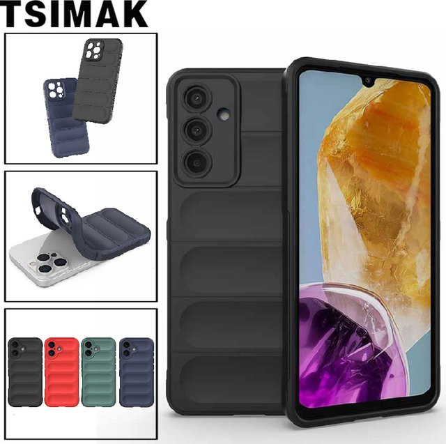 Stoßfeste Silikonhülle für Samsung Galaxy S24 Ultra, S24 Plus sowie M15, M55, M13, M23, M33, M14, M34, M54, M12, M32 in Schwarz - Bild 1