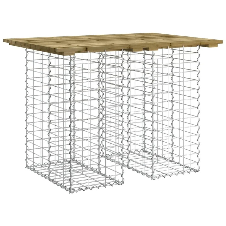 DELUKE Gartenbank TELLE aus Stahl und Kiefernholz in Braun, B/T/H: 100 x 70 x 72 cm - Bild 1