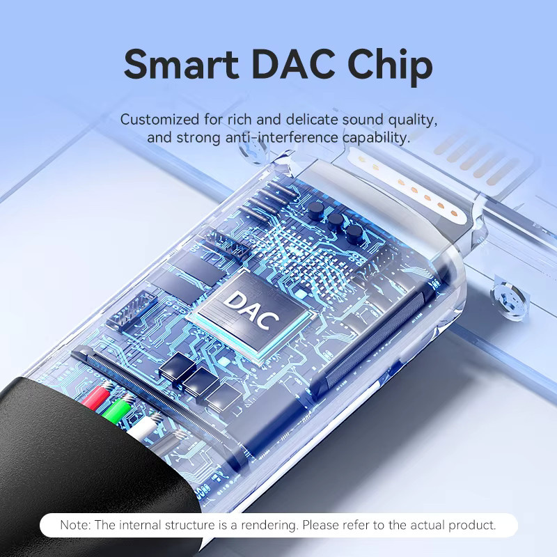 Vention DAC Lightning auf 3,5-mm-Klinkenadapter für Kopfhörer und Aux-Audio, Farbe: Grau - Bild 2