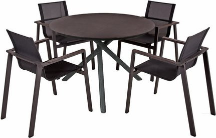 Garden Pleasure Gartenmöbel-Set Sophia 5-teilig Anthrazit aus Aluminium und Kunststoff, Tischgruppe B/T/H: 110 x 110 x 75 cm mit 4 Stühlen - Bild 1