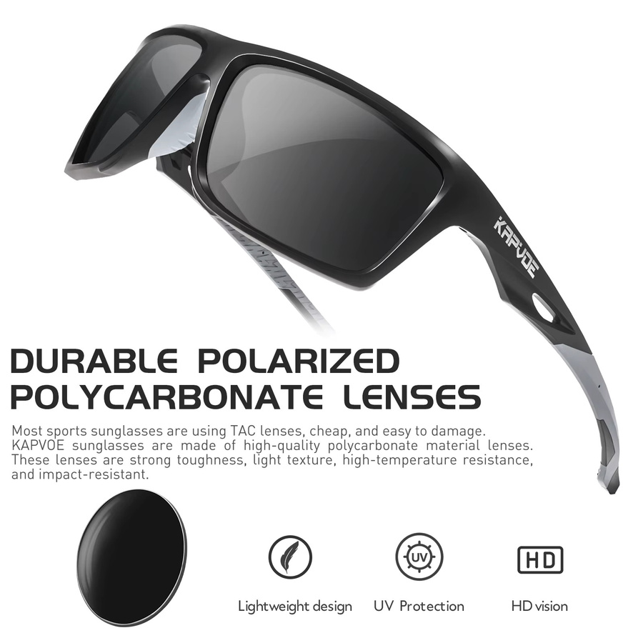 KAPVOE Sportsonnenbrille, Vollrand, Kunststoff, black - Bild 3