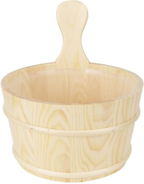 Aimo Sauna Eimer mit Inneneinsatz und Kelle aus Holz in Beige - Bild 1