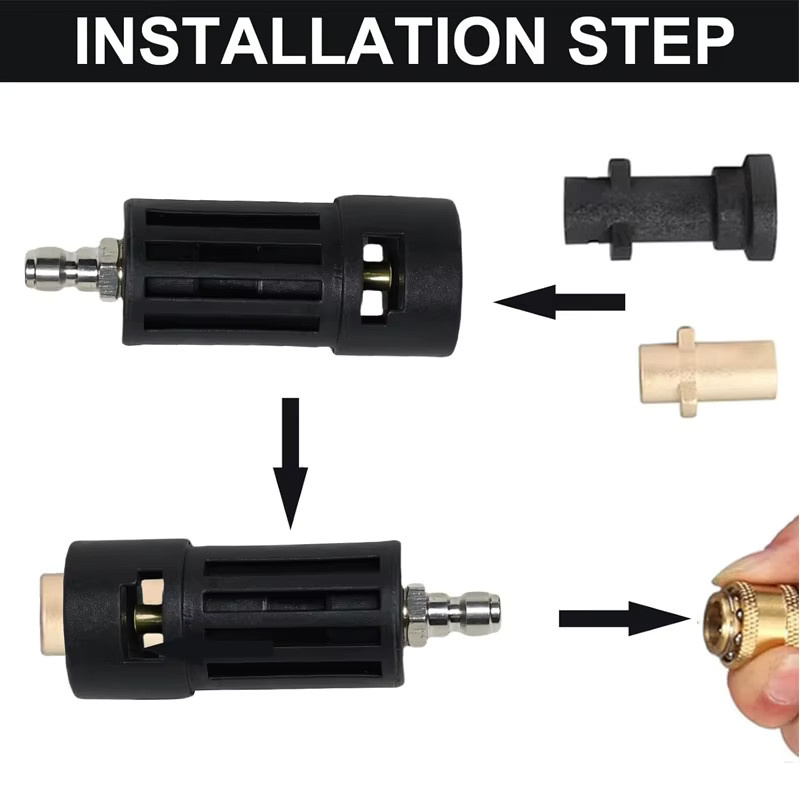 Karcher Hochdruckreiniger-Adapter 1/4 Quick Connect in Schwarz und Grau, kompatibel mit Karcher Power Washer Zubehör für Pistole und Schlauch - Bild 4
