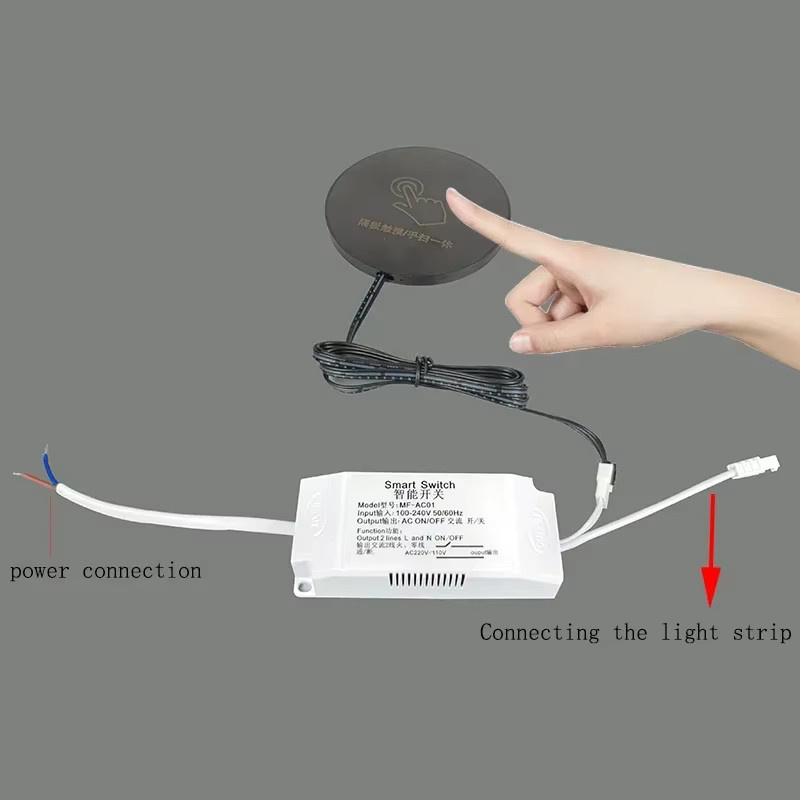 IKSLED Intelligente LED Schrankbeleuchtung mit Holzbrett und Hand-Wisch-Sensor, Dimmbar, Weiß, 110V-220V - Bild 3