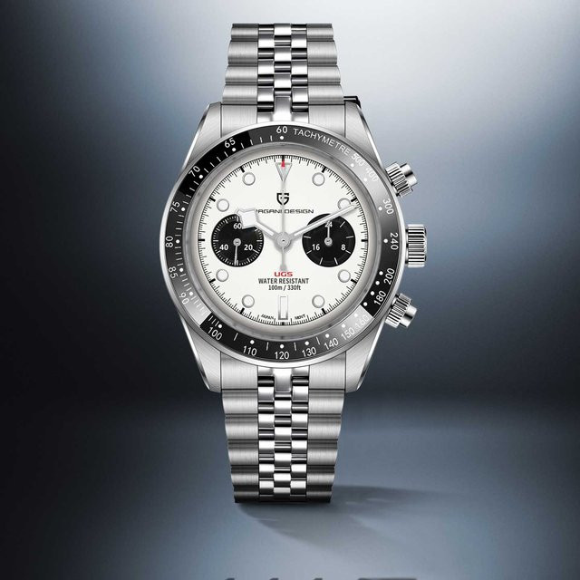 PAGANI DESIGN Chronograph Armbanduhr, Quarz, Edelstahl, Schwarz, Herren - Bild 1