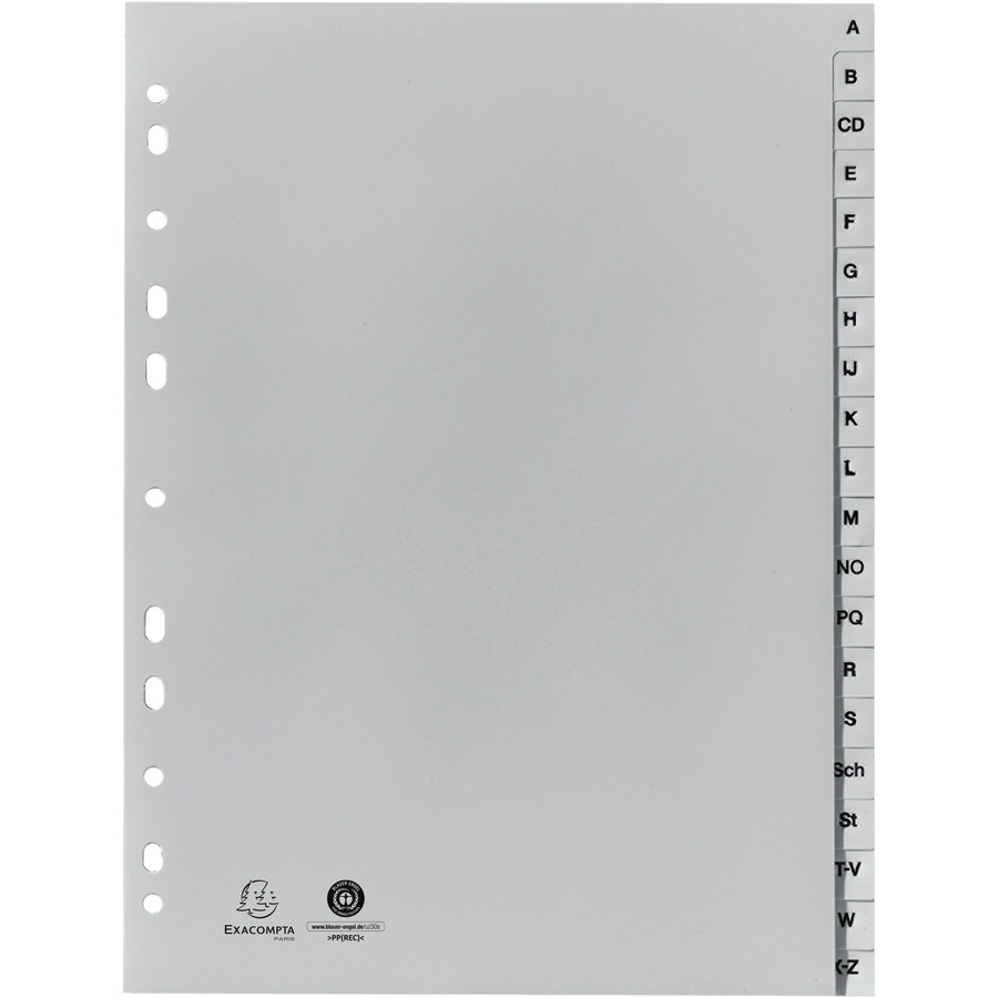 Exacompta Forever Register A-Z DIN A4 in Grau mit Universallochung aus Recycling-Kunststoff - Bild 2